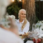 Portrait of a content elderly woman gently smiling